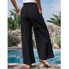 imageGRACE KARIN Womens Summer Palazzo Pants Vacation Outfits High Waisted Hollow Out Wide Leg Trouser with PocketsBlack