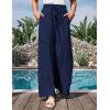 imageGRACE KARIN Womens Summer Palazzo Pants Vacation Outfits High Waisted Hollow Out Wide Leg Trouser with PocketsNavy