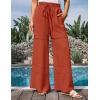 imageGRACE KARIN Womens Summer Palazzo Pants Vacation Outfits High Waisted Hollow Out Wide Leg Trouser with PocketsRust Red