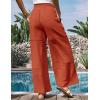 imageGRACE KARIN Womens Summer Palazzo Pants Vacation Outfits High Waisted Hollow Out Wide Leg Trouser with PocketsRust Red