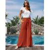 imageGRACE KARIN Womens Summer Palazzo Pants Vacation Outfits High Waisted Hollow Out Wide Leg Trouser with PocketsRust Red