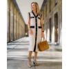 imageGRACE KARIN Womens Summer Sleeveless Midi Dresses Casual Knit V Neck Button Elegant Bodycon Work Dress with PocketsApricot