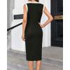 imageGRACE KARIN Womens Summer Sleeveless Midi Dresses Casual Knit V Neck Button Elegant Bodycon Work Dress with PocketsBlack