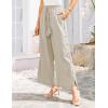 imageGRACE KARIN Womens Summer Wide Leg Pants High Waisted Palazzo Pants Caual Flowy Beach Trousers with PocketsApricot