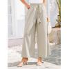 imageGRACE KARIN Womens Summer Wide Leg Pants High Waisted Palazzo Pants Caual Flowy Beach Trousers with PocketsApricot