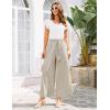imageGRACE KARIN Womens Summer Wide Leg Pants High Waisted Palazzo Pants Caual Flowy Beach Trousers with PocketsApricot