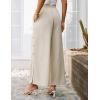 imageGRACE KARIN Womens Summer Wide Leg Pants High Waisted Palazzo Pants Caual Flowy Beach Trousers with PocketsApricot