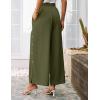imageGRACE KARIN Womens Summer Wide Leg Pants High Waisted Palazzo Pants Caual Flowy Beach Trousers with PocketsArmy Green