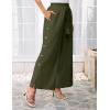 imageGRACE KARIN Womens Summer Wide Leg Pants High Waisted Palazzo Pants Caual Flowy Beach Trousers with PocketsArmy Green