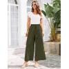 imageGRACE KARIN Womens Summer Wide Leg Pants High Waisted Palazzo Pants Caual Flowy Beach Trousers with PocketsArmy Green