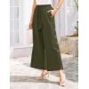 imageGRACE KARIN Womens Summer Wide Leg Pants High Waisted Palazzo Pants Caual Flowy Beach Trousers with PocketsArmy Green