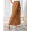 imageGRACE KARIN Womens Summer Wide Leg Pants High Waisted Palazzo Pants Caual Flowy Beach Trousers with PocketsBrown