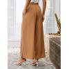 imageGRACE KARIN Womens Summer Wide Leg Pants High Waisted Palazzo Pants Caual Flowy Beach Trousers with PocketsBrown