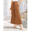 imageGRACE KARIN Womens Summer Wide Leg Pants High Waisted Palazzo Pants Caual Flowy Beach Trousers with PocketsBrown