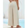 imageGRACE KARIN Womens Wide Leg Pants High Waisted Palazzo Beach Pants Tie Knot Summer Caual Split Flowy Trousers with PocketsApricot