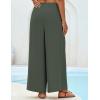 imageGRACE KARIN Womens Wide Leg Pants High Waisted Palazzo Beach Pants Tie Knot Summer Caual Split Flowy Trousers with PocketsArmy Green