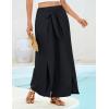 imageGRACE KARIN Womens Wide Leg Pants High Waisted Palazzo Beach Pants Tie Knot Summer Caual Split Flowy Trousers with PocketsBlack