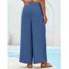 imageGRACE KARIN Womens Wide Leg Pants High Waisted Palazzo Beach Pants Tie Knot Summer Caual Split Flowy Trousers with PocketsBlue