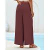 imageGRACE KARIN Womens Wide Leg Pants High Waisted Palazzo Beach Pants Tie Knot Summer Caual Split Flowy Trousers with PocketsDark Brown