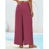 imageGRACE KARIN Womens Wide Leg Pants High Waisted Palazzo Beach Pants Tie Knot Summer Caual Split Flowy Trousers with PocketsPurplish Red