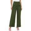imageGRACE KARIN Women Wide Leg Pants High Waist Stretchy Pants Dressy Business Work Casual Trousers with PocketsArmy Green