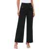 imageGRACE KARIN Women Wide Leg Pants High Waist Stretchy Pants Dressy Business Work Casual Trousers with PocketsBlack