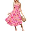 imageGRACE KARIN Womens 2025 Summer Floral Boho Dress Square Neck Strapped Swing A Line Beach Long Maxi Outfits ClothesPink Yellow