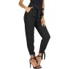imageGRACE KARIN Womens Casual Pants Solid High Waist Self Tie Belted Pencil TrouserBlack