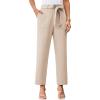 imageGRACE KARIN Womens Pants Business Straight Leg Cigarette Pants with Elastic WaistKhaki