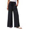 imageGRACE KARIN Womens Summer Palazzo Pants Vacation Outfits High Waisted Hollow Out Wide Leg Trouser with PocketsBlack