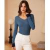 imageFall Fashion Basic Fitted Tops Work Outfits Fall Sweaters for Women Trendy Clothes Blue Grey M