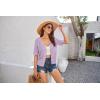 imageGRACE KARIN 2025 Womens Short Sleeve V Neck Cardigans Sweaters Open Front Knit Crochet Button Bolero Shrugs TopsPurple