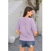 imageGRACE KARIN 2025 Womens Short Sleeve V Neck Cardigans Sweaters Open Front Knit Crochet Button Bolero Shrugs TopsPurple