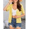 imageGRACE KARIN 2025 Womens Short Sleeve V Neck Cardigans Sweaters Open Front Knit Crochet Button Bolero Shrugs TopsYellow