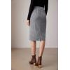 imageGRACE KARIN Plaid Midi Skirts for Women High Waisted Wrap Ruched Bodycon Skirt Fall Pencil Skirts Dressy CasualBlack Plaid