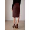 imageGRACE KARIN Plaid Midi Skirts for Women High Waisted Wrap Ruched Bodycon Skirt Fall Pencil Skirts Dressy CasualWine Red Plaid