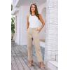 imageGRACE KARIN Women High Waisted Business Casual Pants Dressy Cuffed Work Office Trouser Slacks with PocketsApricot