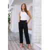 imageGRACE KARIN Women High Waisted Business Casual Pants Dressy Cuffed Work Office Trouser Slacks with PocketsBlack