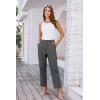 imageGRACE KARIN Women High Waisted Business Casual Pants Dressy Cuffed Work Office Trouser Slacks with PocketsDark Grey