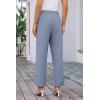 imageGRACE KARIN Women High Waisted Business Casual Pants Dressy Cuffed Work Office Trouser Slacks with PocketsGrey Blue