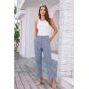 imageGRACE KARIN Women High Waisted Business Casual Pants Dressy Cuffed Work Office Trouser Slacks with PocketsGrey Blue