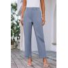 imageGRACE KARIN Women High Waisted Business Casual Pants Dressy Cuffed Work Office Trouser Slacks with PocketsGrey Blue