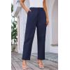 imageGRACE KARIN Women High Waisted Business Casual Pants Dressy Cuffed Work Office Trouser Slacks with PocketsNavy Blue