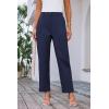 imageGRACE KARIN Women High Waisted Business Casual Pants Dressy Cuffed Work Office Trouser Slacks with PocketsNavy Blue