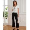 imageGRACE KARIN Womens Cardigans Lightweight Summer Short Sleeve Tweed Cardigan Casual Button Down Color Block Sweaters TopsBeige