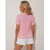 imageGRACE KARIN Womens Cardigans Lightweight Summer Short Sleeve Tweed Cardigan Casual Button Down Color Block Sweaters TopsPink
