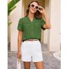 imageGRACE KARIN Womens Short Sleeve Blouses Dressy Casual Summer Button Down Work Tops Loose Swiss Dot ShirtsGreen