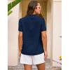 imageGRACE KARIN Womens Short Sleeve Blouses Dressy Casual Summer Button Down Work Tops Loose Swiss Dot ShirtsNavy Blue
