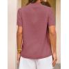 imageGRACE KARIN Womens Short Sleeve Blouses Dressy Casual Summer Button Down Work Tops Loose Swiss Dot ShirtsPink