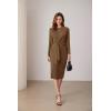 imageGRACE KARIN Womens Slim Work Business Office Bodycon Pencil Dress Back Hem Slits Midi Dress BrownM